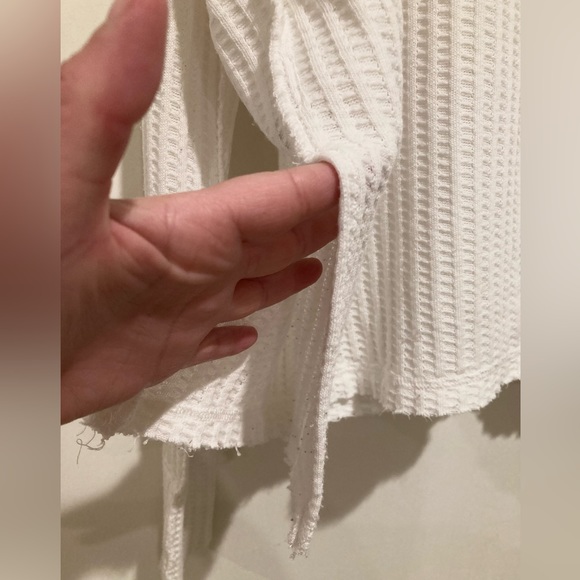 We the Free Wildcat Cowl Neck Thermal Sweater Pullover, Size M, Ivory - Picture 9 of 15